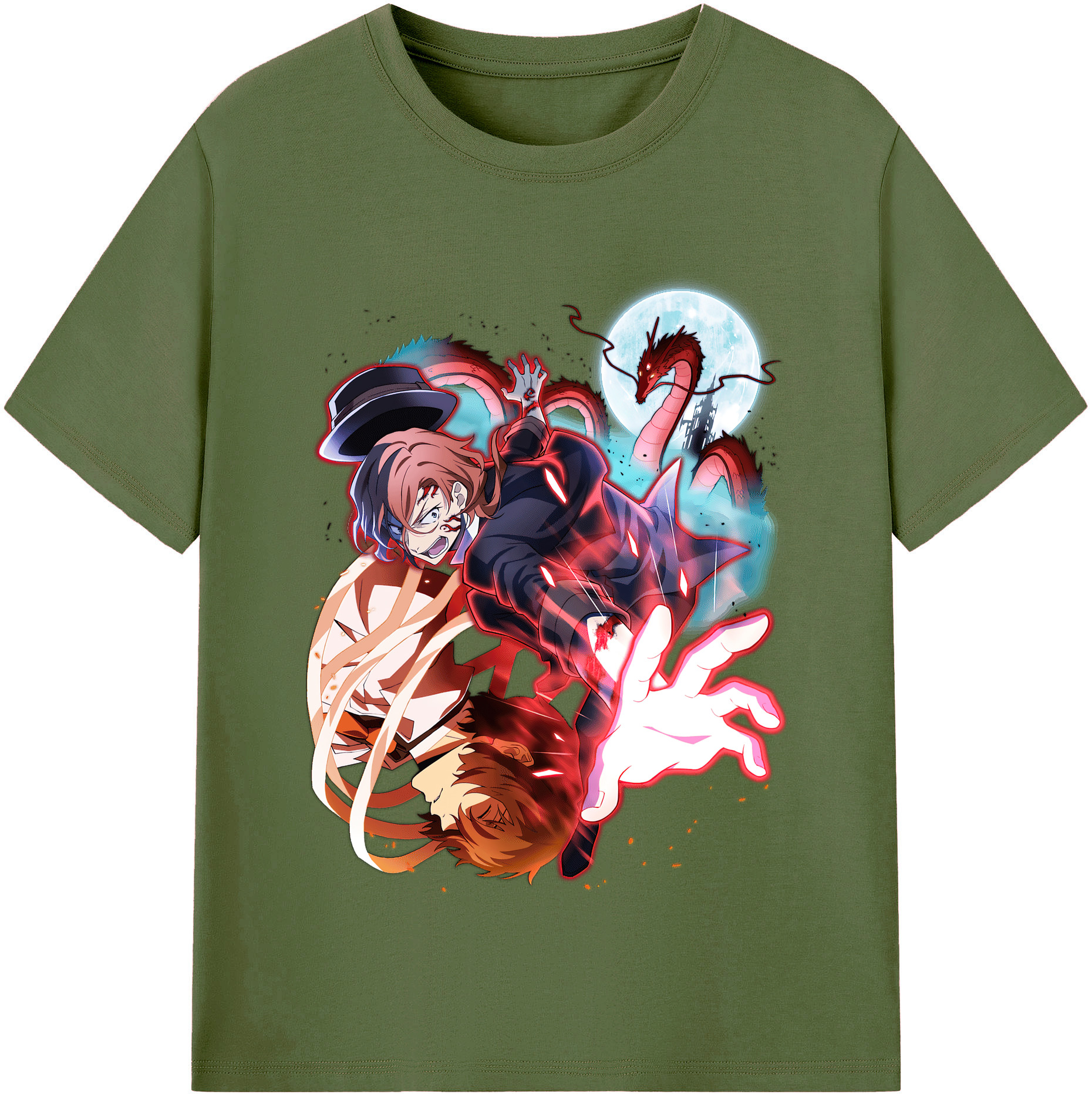 （画像用） 文豪ストレイドッグス Bungo Stray Dogs 綿100％半袖Tシャツ（フロントプリント）